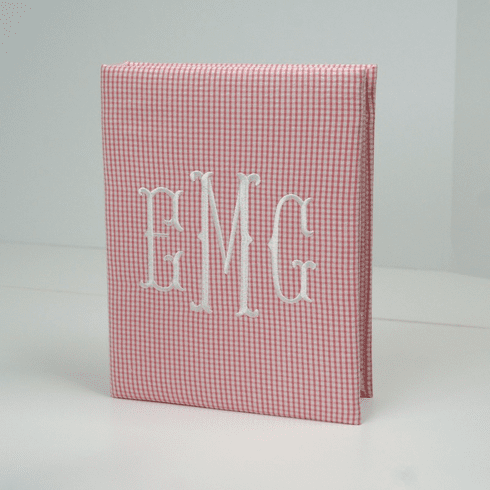 Personalized Seersucker Check Cotton Medium Hardbound Photo Album