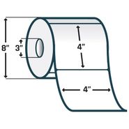 Zebra 94688 4 x 4 in..Z-Ultimate 3000T White Synthetic Polyester Labels, 1520 Labels/Roll, 3-Core, 8-OD, 4 Rolls/Case, Perforated.    Compatible Printers: Tabletop.