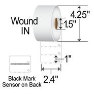 CognitiveTPG 03-89-1006 Direct Thermal Labels, 2.3" x 1.0" Bar Sensored Paper Label, 1.5" Core, 1685 LPR, 12 RPC.    For use with Cognitive Blazer Printers