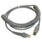 Datalogic 90A051922 USB Keyboard Emulation Coiled Cable, Type A.   CAB-412.   (Optional POT or though external power supply, Coiled, Lenght: 9.8 feet).   For use with Datalogic Gryphon D120,  D220,  D432, QuickScan Mobile QM2130 