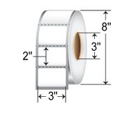 Honeywell 420969 3.00" x 2.00" Thermal Transfer Label, 3" core, 8" od, perfed.   2,900 labels/roll, 8 rolls/case.    For use with Honeywell Datamax/Zebra Tabletop Printers. Recommended Datamx Ribbons: GPR+, PGR+, PGR-A, SDR-A