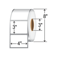 Honeywell 420985 4.00" x 3.00" Thermal Transfer Label , 2000 labels/roll, 4 rolls/case, 3" core, 8" od, perfed.   For use with Datamax/Zebra Tabletop Printers. Recommended Datamx Ribbons: GPR+, PGR+, PGR-A, SDR-A