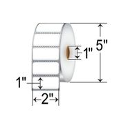 Honeywell Datamax O'Neil 451967 Kimdura Kim-SynTM - Thermal Transfer Label.  2.00 in. x 1.00 in.   1" ID Core, 4" OD Roll,  1125 labels/roll, 16 rolls/case, 5 cases/order, 90,000 labels/total.   