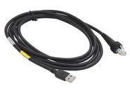 Honeywell CBL-500-300-S00 USB Cable 12V Locking, Host 5V Power Only, Length: 10 ft., Straight, No EAS, Black, w/out Ferrite, General, Compatible with RJ45 5V Scanner Products