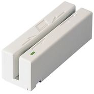 MagTek 21040103 Mini USB Swipe Reader (Tracks 1 & 2, HID Driver Required) - Color: Pearl White.  Package Contents: Magnetic Stripe Swipe Card Reader , 6' Cable . 