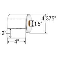 SATO SR15LT-51167 4 x 2 in., Polypropylene Labels, 1.5 in. Core, 4.375 in. OD, PERFED, WO, 850 LPR, 4 RPC, 3400 LPC, Free Ground Shipping