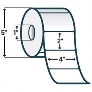 Zebra 10010047 Z-Select 4000D Direct Thermal Paper Labels (4.00 Inch x 2.00 Inch, 5 Inch OD, 1240 Labels/Roll, 6 Rolls/Case).  For use with the following Zebra printers: G-Series, 2824 Plus, LP/TLP 2824 Series, LP/TLP 2844 Series, TLP 3842, TLP 3844-Z, H 2824