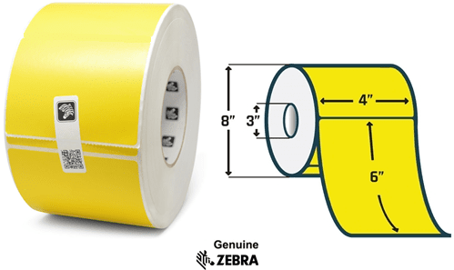 Zebra Pantone Flood Coated Thermal Transfer Labels 3 in. Core