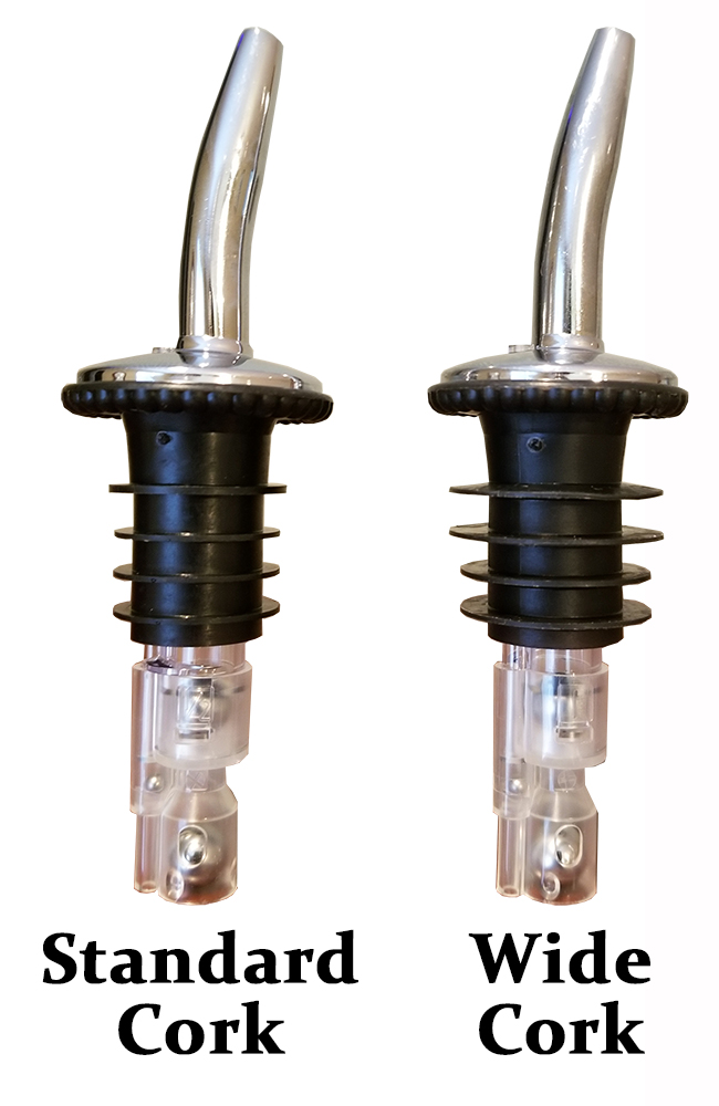 Chrome Precision Pour Measured Spouts 24 Left In Stock 11/2 Ounce Wide Cork