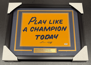 11x14 Lou Holtz Notre Dame Play Like A Champion Autographed Framed Photo Beckett