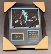 CHRISTIAN MCCAFFREY PANTHERS LASER ENGRAVED AUTOGRAPHED PLATE Framed 8x10 Photo 