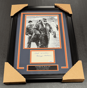 George Halas Chicago Bears AUTOGRAPHED INDEX CUT WITH FRAMED 8X10 PHOTO JSA COA A1