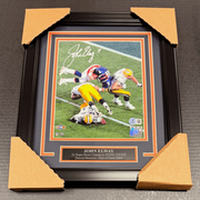 JOHN ELWAY SIGNED AUTOGRAPHED FRAMED 8X10 PHOTO BECKETT BAS BRONCOS HELICOPTER