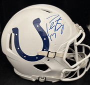 Peyton Manning Autographed Full Size Flat White Colts Attic Helmet Fanatics Holo