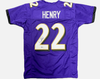 Derrick Henry Signed Autographed Ravens Style Custom Jersey Beckett BAS Purple