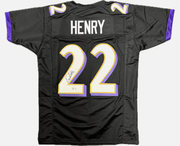 Derrick Henry Signed Autographed Ravens Style Custom Jersey Beckett BAS Black
