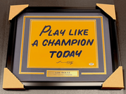 11x14 Lou Holtz Notre Dame Play Like A Champion Autographed Framed Photo PSA Coa