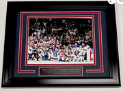2026 TEAM USA HOCKEY GOLD WIN OLYMPICS FRAMED 8X10 PHOTO Jack Hughes OT Goal