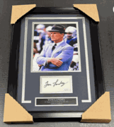 Tom Landry Dallas Cowboys Authentic Autographed Cut W 8x10 Framed Photo Jsa Coa