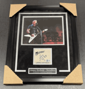 James Hetfield Signed Autographed Cut Framed w/ 8x10 Photo Metallica Beckett BAS