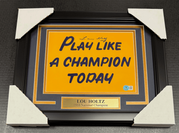 Lou Holtz Notre Dame Signed Autographed Play Like A Champion 8x10 Framed Photo BAS Beckett Holo