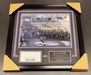 RAY LEWIS AUTOGRAPHED CUT JSA COA FRAMED WITH 11X14 PHOTO LAST DANCE RAVENS