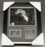 Saquon Barkley Eagles Hurdle LASER ENGRAVED AUTOGRAPHED Facsimile Framed 8x10 Photo