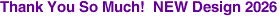 Thank You So Much!  NEW Design 2026