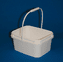1 gal. short Square Ez Stor Bucket Pail and lid, 12 Pack | Included Reclosable Lids
