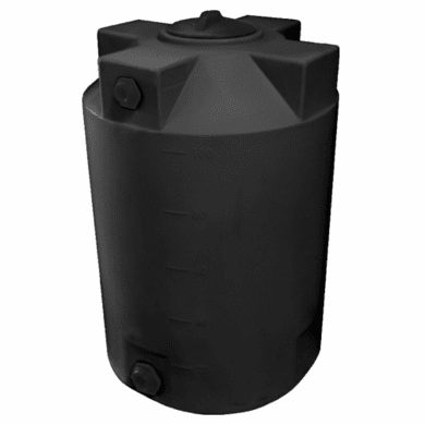 100 Gallon Plastic Water Storage Tank | Long-Term Water Storage | 30" Diameter x 42" Height with Manway Cover, Inlet Bulkhead Fitting, & Outlet Bulkhead Fitting