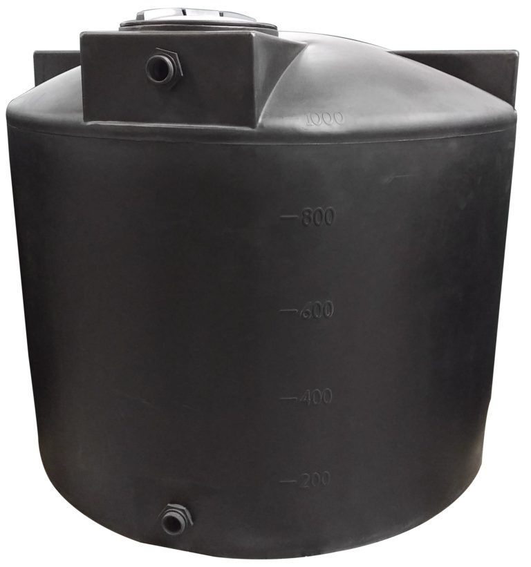 1000 Gallon Plastic Water Storage Tank LongTerm Water Storage Dimensions 75" Diameter x 65
