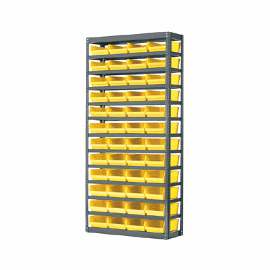 12" Single-Bin Steel Shelving System For Bin 830120 Yellow 13 Shelves