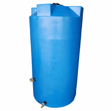 150 Gallon  Emergency Water Storage Tank | Plastic Water Storage Storage | 30" Diameter x 58" Height-Light Blue