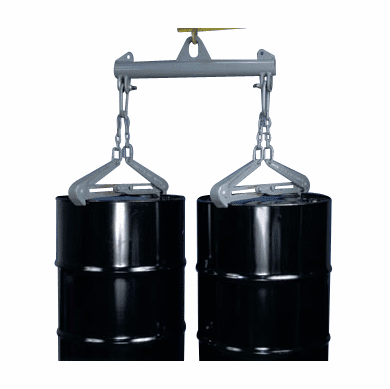 2 Drum, 1500 lb Capacity Heavy Duty Drum Lifter With Steel Chime Tongs