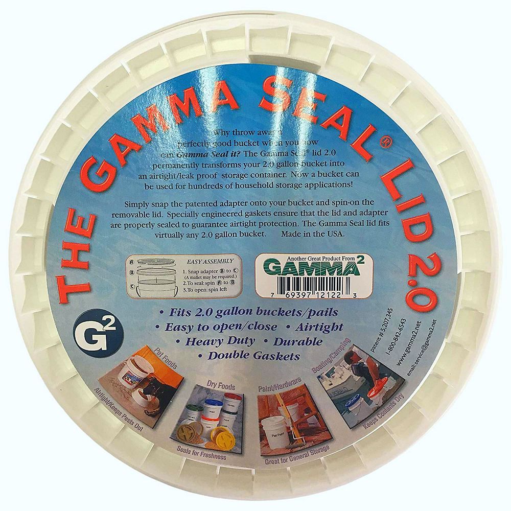 2 Gallon White Bucket With Gamma Seal Lid Free Shipping