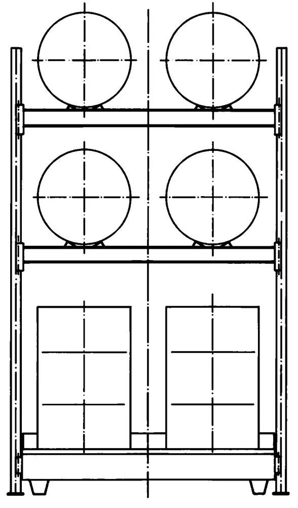 Drum Rack with Spill Containment Sump - 4 Drum Horizontal - 4 Drum ...