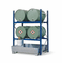 4-Drum Horizontal Rack with Spill Containment Sump | Galvanized Steel