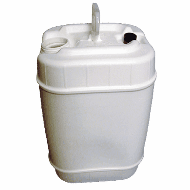 20 Liter Rectangular Closed-Head Plastic Jugs,Screw Cap,White