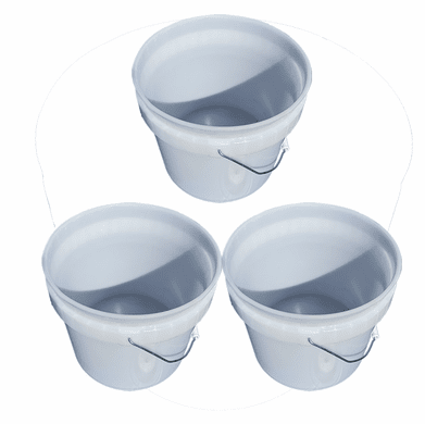3.5 Gallon Natural Plastic Buckets & Pails � Food-Grade HDPE - 3 Pack