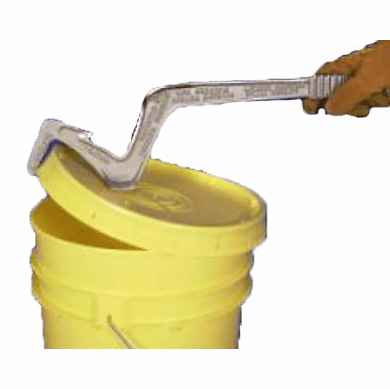 3 in 1 Pail Opener | Cast Aluminum tool - 21 inches long | Cuts, Lifts - Re-seals Opens UN-rated plastic Buckets & Pails