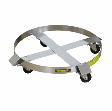 30 Gallon - Stainless Steel Drum Dollies | Zinc Plated Casters | Hard Rubber Wheels