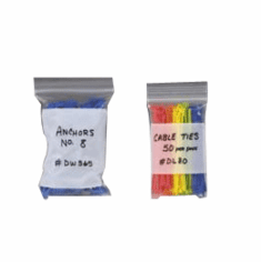 4 Mil  Ziplock Reclosable Poly Bags with White Block 3" x 5" Dimension