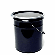 5.4 gallon Open Head with Lever Lock  24/24  Rust-Inhibitor Lining,Black