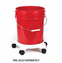 5-6 Gallon Chemical Resistant Multi Use Pail Dolly White