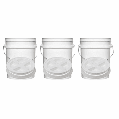 5 Gal Gallon Plastic Buckets & Easy-Off Gamma Seal Lids White Combo 3 Pack<br /><Font color="red">Special Combo Free Shipping</font>