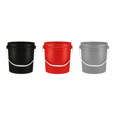 5 Gallon (20L) Bucket Natural Plastic  <br> Non-UN | 3-pack