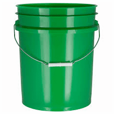 5 Gallon (20L) Green Plastic Bucket, 3-pack  - Non-UN