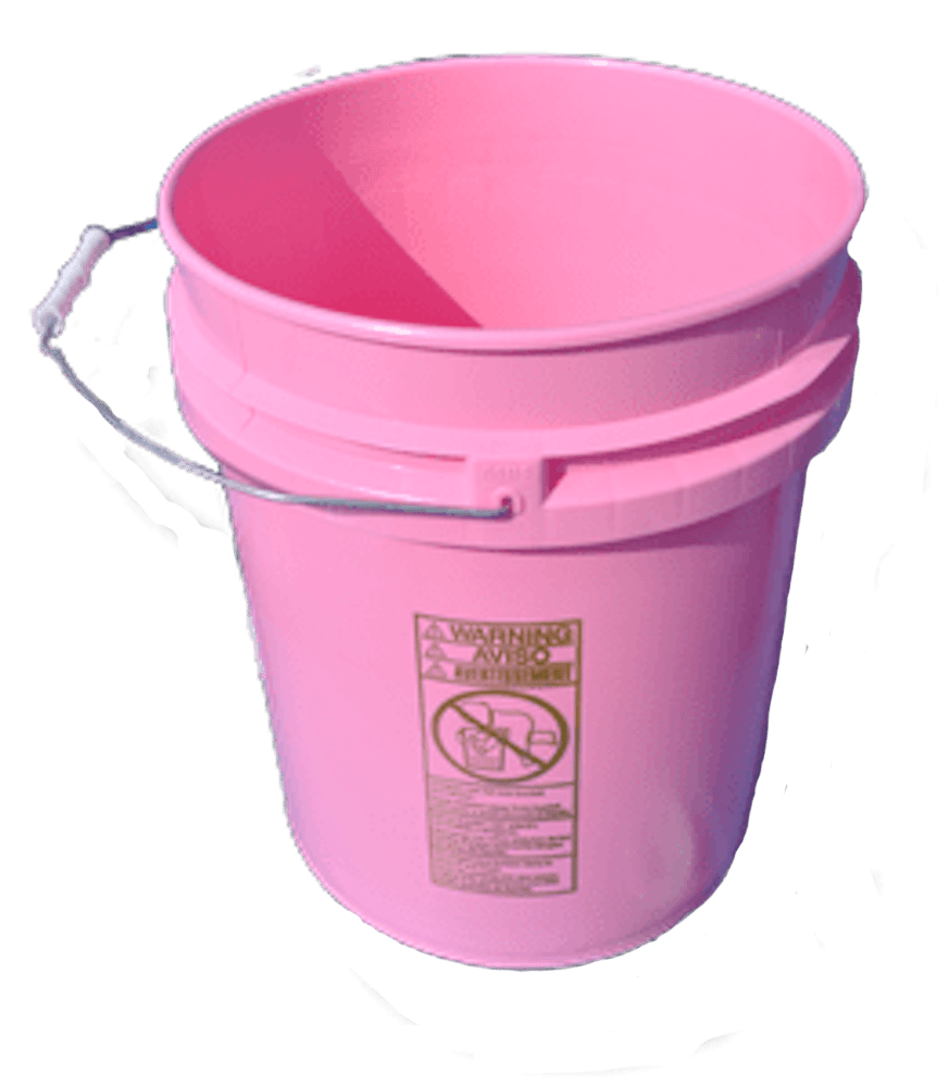 5 Gallon Pink Plastic Bucket, 3pack NonUN