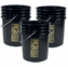 5 Gallon Bucket,Plastic,Black 3 Pack