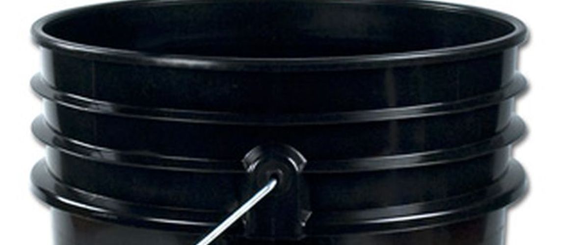 5 Gallon Bucket,Plastic,Black 3 Pack